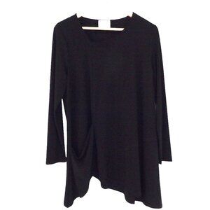 Chalet Et Ceci Black Asymmetrical Tunic Fairy Top Blouse Size Medium